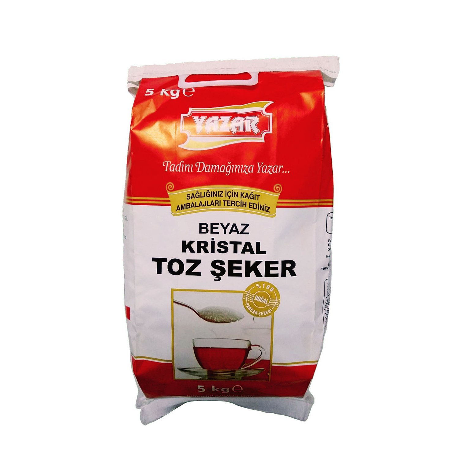 Yazar Kraft Ambalaj Kristal Toz Şeker 5 Kg x 4 Paket